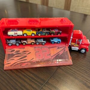 Lightning McQueen Mack Hauler Toy Truck with 17 Mini Cars